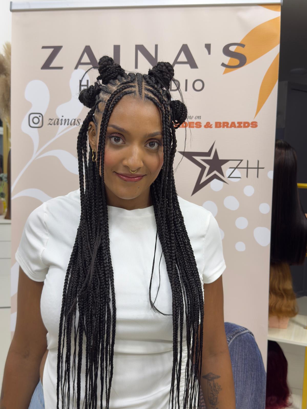 Tiny Box Braids · Butt Length at Zaina’s Hair Studio Berlin